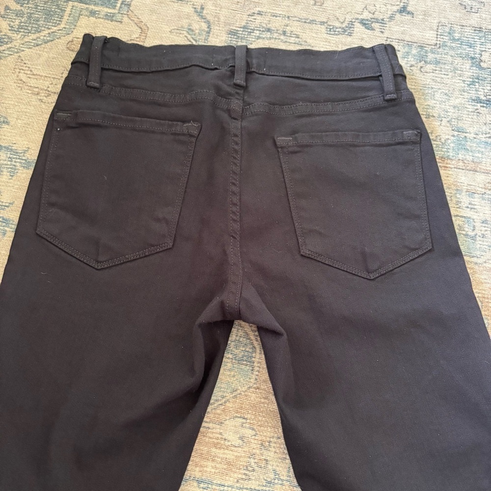 Frame Denim Le Skinny De Jeanne Black Zipper Hem Jeans / Size 27 - Picture 10 of 10